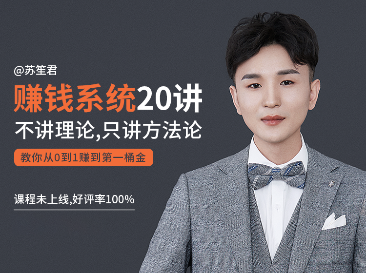 苏笙君的赚钱系统20课 教你从0到1赚到你的第一桶金(不讲理论,只讲方法论)-第一资源库