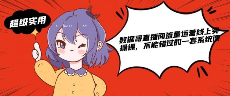 数据哥直播间流量运营线上实操课,不能错过的一套系统课-第一资源库