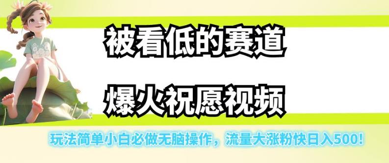 被看低的赛道爆火祝愿视频,玩法简单小白必做无脑操作,流量大涨粉快日入500-第一资源库