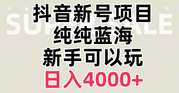 抖音蓝海赛道,必须是新账号,日入4000+【揭秘】-第一资源库