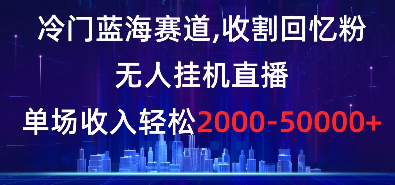 冷门蓝海赛道,收割回忆粉,无人挂机直播,单场收入轻松2000-5w+【揭秘】-第一资源库
