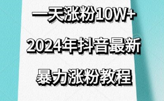 抖音最新暴力涨粉教程,视频去重,一天涨粉10w+,效果太暴力了,刷新你们的认知【揭秘】-第一资源库