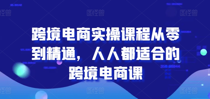 跨境电商实操课程从零到精通,人人都适合的跨境电商课-第一资源库
