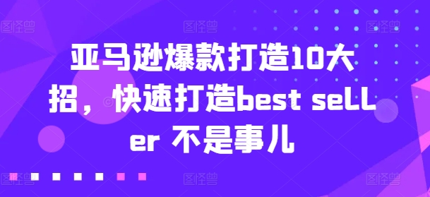 亚马逊爆款打造10大招,快速打造best seller 不是事儿-第一资源库