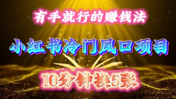 每天 10 分钟,小红书冷门风口项目开启,有手就行的搬运赚钱法,小白日入500 +【揭秘】-第一资源库