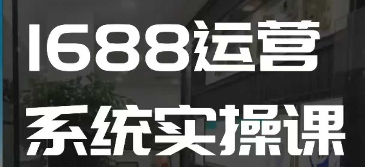 1688高阶运营系统实操课,快速掌握1688店铺运营的核心玩法-第一资源库