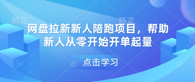 网盘拉新新人陪跑项目,帮助新人从零开始开单起量-第一资源库