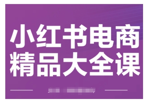 小红书电商精品大全课,快速掌握小红书运营技巧,实现精准引流与爆单目标,轻松玩转小红书电商-第一资源库