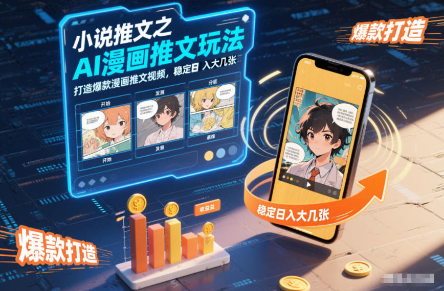 小说推文之AI漫画推文玩法，打造爆款漫画推文视频，稳定日入大几张-第一资源库