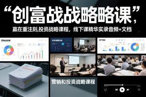 创富战略课，赢在重注时刻，营销和投资战略课程，线下课精华实录音频+文档-第一资源库