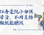 全民任务变现小白课,不用带货,不用直播,拍视频就能赚钱-第一资源库
