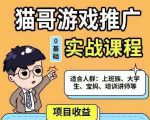 猫哥·游戏推广实战课程，单视频收益达6位数，从0到1成为优质游戏达人-第一资源库
