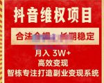 新版抖音维权项目每单利润1000+,合法合规,长期稳定,月入3W+价值1999元-第一资源库