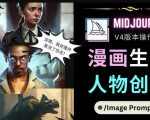 Midjourney V4版本操作教程:2个简单参数,完成漫画生成,人物创建-第一资源库
