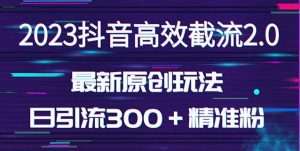 日引300＋创业粉，独家抖音高效截流2.0玩法（价值1280）-第一资源库