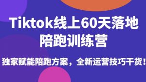 Tiktok线上60天落地陪跑训练营,独家赋能陪跑方案,全新运营技巧干货-第一资源库