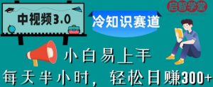 中视频3.0.冷知识赛道:每天半小时,轻松日赚300+【揭秘】-第一资源库