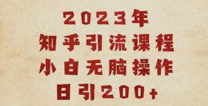 2023知乎引流课程,小白无脑操作日引200+【揭秘】-第一资源库