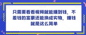 谁做过这么简单的项目?只需要看看视频就能赚到钱,不差钱的富豪还能换成实物,赚钱就是这么简单!【揭秘】-第一资源库
