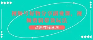 视频号好物分享副业课,视频剪辑带货玩法-第一资源库