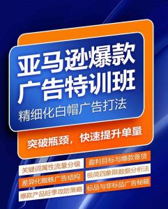 亚马逊爆款广告特训班,快速掌握亚马逊关键词库搭建方法,有效优化广告数据并提升旺季销量-第一资源库
