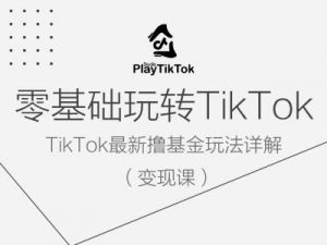 零基础玩转TiKToK变现课，TikTok最新撸基金玩法详解-第一资源库