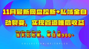 11月最新网盘拉新+私域全自动裂变,实现管道睡后收益,当天见效果,单日破900+-第一资源库