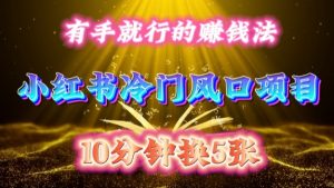 每天 10 分钟,小红书冷门风口项目开启,有手就行的搬运赚钱法,小白日入500 +【揭秘】-第一资源库