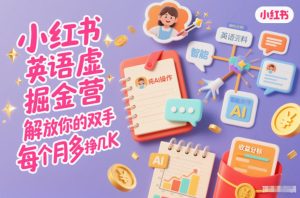 小红书英语虚拟资料掘金营，纯AI操作，解放你的双手，每个月多挣几K-第一资源库