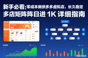 新手必看:零成本做拼多多虚拟店,长久稳定,多店矩阵日进1K详细指南【揭秘】-第一资源库