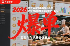 2026餐饮店铺外卖商家必修课,帮你彻底搞懂线上运营的门道,实实在在把单量做起来-第一资源库