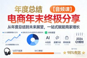 电商年未终极分享，从年度总结到未来展望，一站式赋能商家增长【音频课】-第一资源库