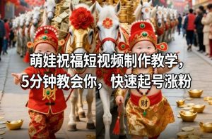 萌娃祝福短视频制作教学，5分钟教会你，快速起号涨粉-第一资源库